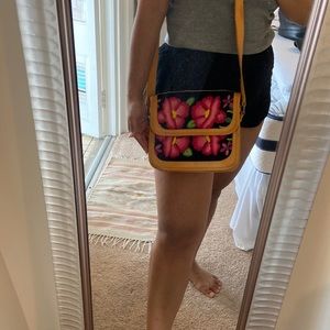 Oaxacan Made - Genuine Leather Cross Body Satchel with Hand Stitched Print